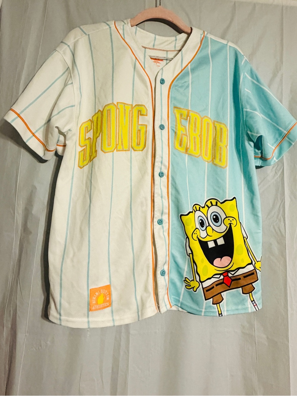 Nickelodeon SpongeBob SquarePants Baseball Jersey XL Gary #99 Button Up